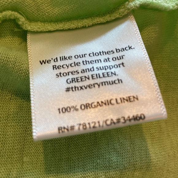 Eileen Fisher Organic Linen Mint Green Tee - Picture 4 of 8